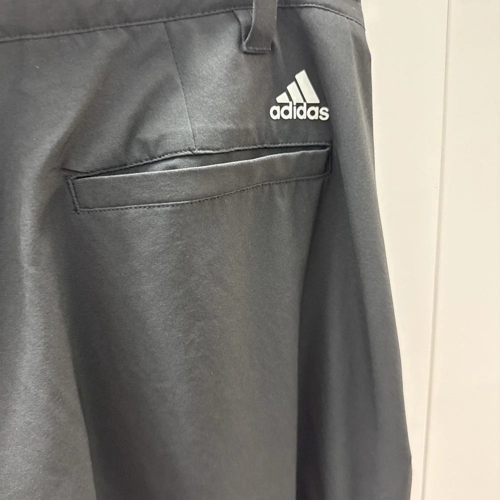 Adidas Men's Black Golf Pants Flat Front Gripper Waistband 38x30